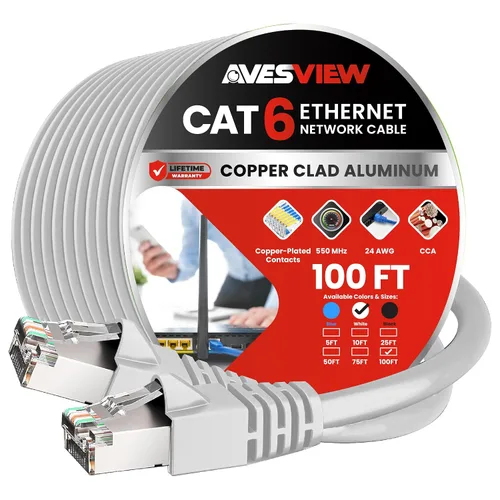 Vista 26 de Cable Ethernet blindado CAT 6 de 5 pies, para interiores de alta velocidad (SFTP) 10 Gbps blindado sin enganches, cable Ethernet de 5 pies