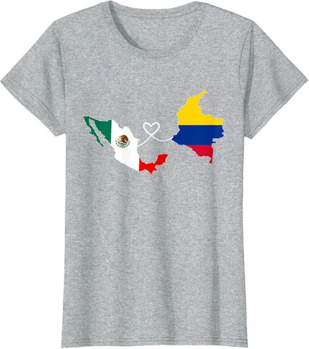 Vista 29 de Camiseta Half Colombian Half Mexican Flag Map DNA Mexico Colombia