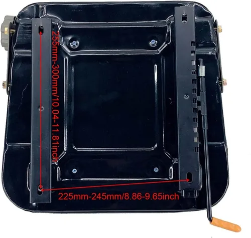Vista 8 de Asiento de tractor de suspensión de PVC con ángulo de respaldo ajustable de 140° Negro Se adapta a carretilla elevadora de excavadora, tractor