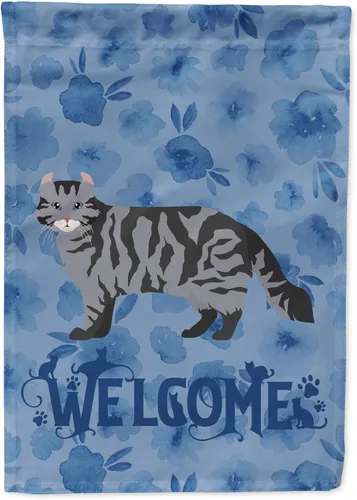 Vista 118 de Caroline's Treasures CK4813CHF - Bandera de bienvenida con gato abisinio azul, manga grande, para porche, para colgar en la pared, poliéster