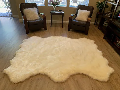 Vista 35 de LAMBZY Alfombra de pelo de oveja sintética, hipoalergénica, súper suave, sedosa para sala de estar, habitación de los niños, sofá