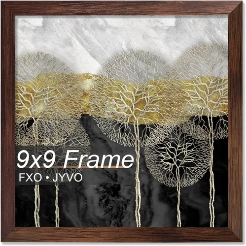 Vista 90 de Fxojyvo Marco de 4 x 4 pulgadas, marco negro para póster cuadrado de 4 x 4, peso ligero y altamente transparente, marco de 4 x 4 para pared, 1