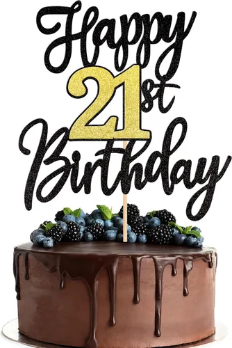 Vista 27 de 1 PCS Decoración para Pastel Feliz Cumpleaños Número 10 Negro Dorado con Purpurina Brindis por 10 Años Selección de Pastel de Cumpleaños 10 Fabuloso