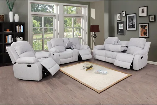 Vista 20 de A Ainehome Juego de Muebles de Sala de Estar de Cuero Reclinable Juego de Sofá Sillón Loveseat Juego de Muebles Sofá para Sala de Estar/Espacio