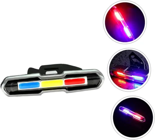 Vista 5 de Luz trasera para bicicleta de montaña recargable por USB con LED superbrillantes, lámpara de advertencia de seguridad para montar por la noche