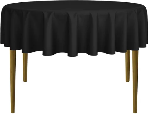 Vista 36 de Lann's Linens - Mantel redondo premium de 70 pulgadas para bodas/banquetes/restaurantes - Mantel de tela de poliéster - Azul bebé