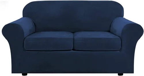 Vista 20 de Funda de terciopelo de lujo con fundas de cojín de asiento separadas, funda de sofá de alta elasticidad, fundas de sofá de felpa ultra suave, Marrón