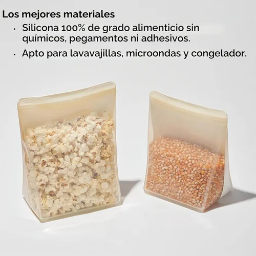 Vista 3 de W&P Porter Bolsa de almacenamiento reutilizable de silicona, sándwich (50 onzas de pie), color rubor, contenedor de almacenamiento de alimentos