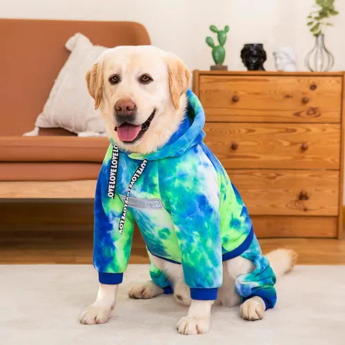 Vista 4 de Sudadera con capucha para perros de invierno para perros grandes y medianos, sudadera con capucha de 5 patas, sudadera con capucha de forro polar
