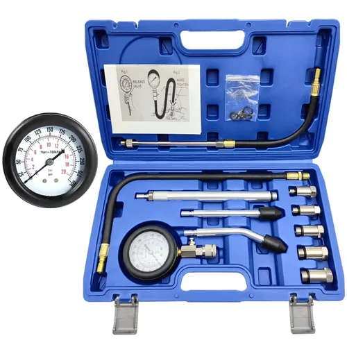 Vista 10 de ZKTOOL Comprobador de Compresión Digital LCD Automotriz, Medidor de Compresión Digital 250 PSI, Kit de Adaptador de Comprobador de Compresión
