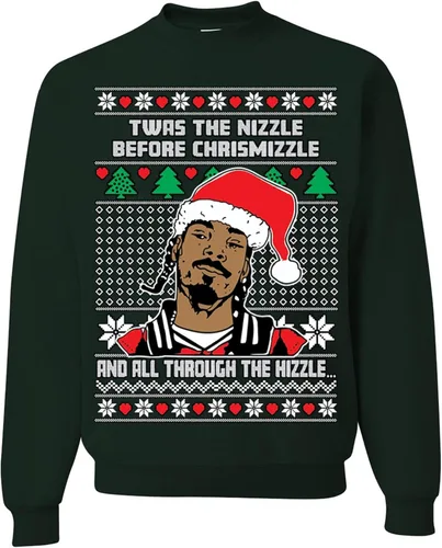 Vista 21 de wild custom apparel Suéter feo de Navidad a la moda más reciente de la colección 3 sudadera de cuello redondo Negro
