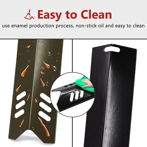 Vista 6 de Protectores térmicos de porcelana de 15 pulgadas para Dyna-Glo DGF510SBP, DGF493BNP, juego de 4 placas térmicas para parrilla de patio trasero