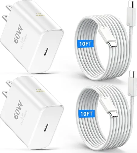 Vista 13 de 60W cargador rápido USB tipo C cable de carga rápida del cargador del azul+violeta