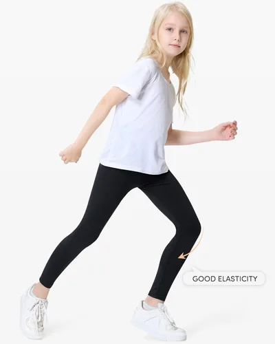 Vista 3 de Domee Girls Cotton Leggings Full Length Solid Pants Pack of 3