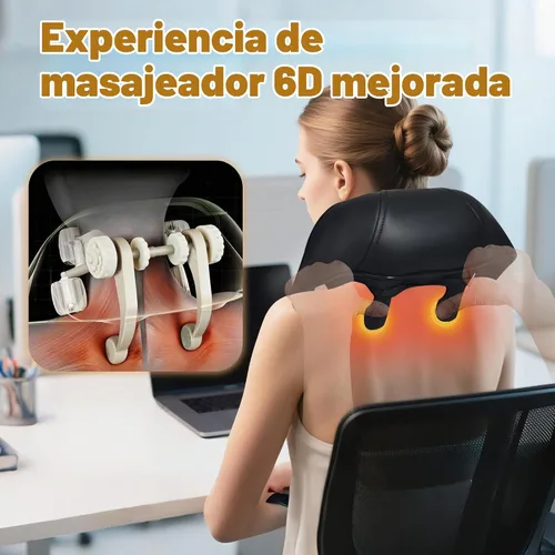 Vista 4 de Joyset Masajeador inalámbrico de cuello y hombros con calor, amasado Negro