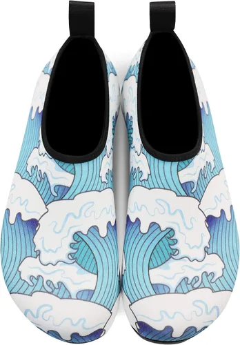 Vista 4 de Valennia Zapatos de agua descalzos de secado rápido, calcetines de yoga para playa, natación, surf, ejercicio para mujeres y hombres
