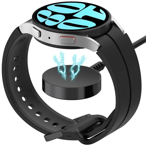 Vista 4 de Disscool Cable de carga rápida PD de repuesto compatible con Samsung Galaxy Watch 6/6 Classic/Watch 5/5 Pro, soporte de cargador de cable tipo C