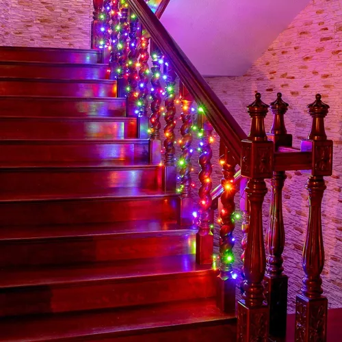 Vista 9 de Luces de Navidad operadas por batería - 132 pies, 300 LED, 8 modos, impermeables para interiores y exteriores, luces de hadas, tiras de luces