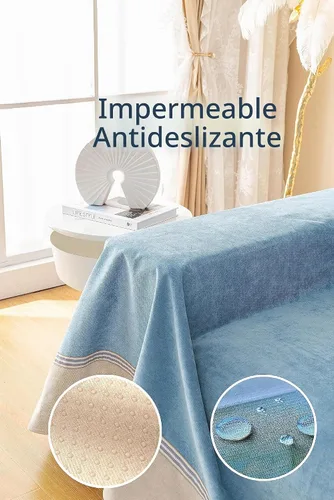Vista 4 de Funda de sofá impermeable y antideslizante, protector de muebles resistente a las garras para gatos y perros, elegante funda de sofá a prueba