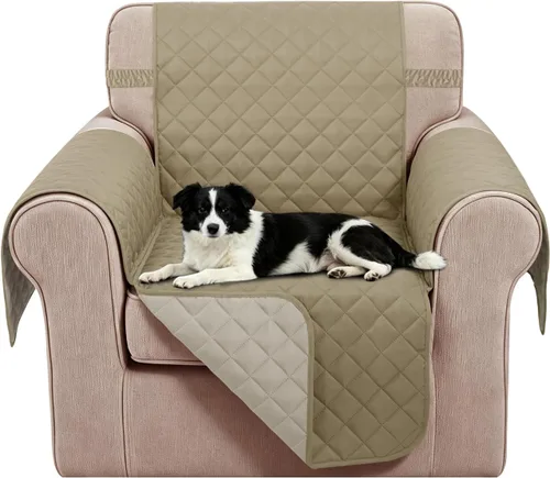 Vista 94 de Fundas para Silla Reclinable Reversibles Funda de Sofá para Mascotas Protector de Muebles Lazy Boy (Silla 23'', Beige/Beige)