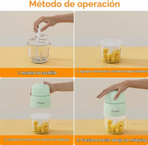 Vista 6 de Fabricante de Comida para Bebés, Licuadora Verde de Comida para Bebés, Fabricante de Puré de Comida para Bebés de 10 oz, Procesador de Alimentos