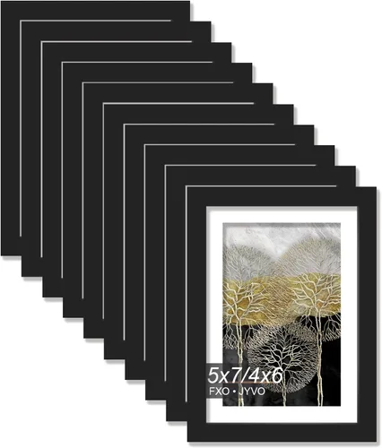 Vista 21 de Fxojyvo Marco de Fotos de 4x6, Muestra Foto de 3.5x5 con Paspartú o 4 x 6 Sin Paspartú, Liviano y de Alta Transparencia Marco de 4 por 6 para Pared