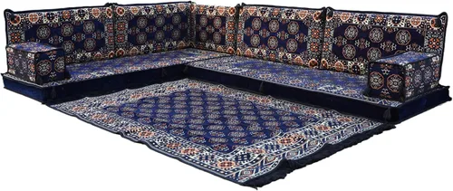 Vista 42 de arabicsofa Juego de Sofá Majlis Árabe de Esquina en Forma de L – Cojín Modular de Piso con Almohadas de Respaldo