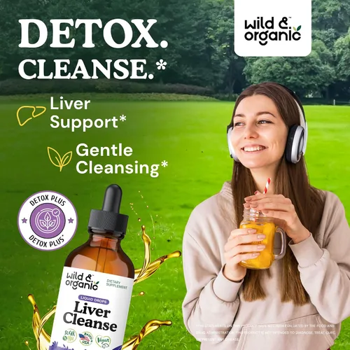 Vista 10 de Wild & Organic Tintura de Desintoxicación y Limpieza Hepática - Cardo Mariano, Complejo Herbal de Raíz de Diente de León - Suplemento Líquido