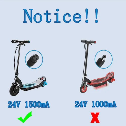 Vista 5 de Cargador para Razor MX350 Dirt Bike E100 E175 E200 E200S E300 E500 Pocket Mod, Sports Mod y Dirt Quad, batería de 24 V de repuesto de cable
