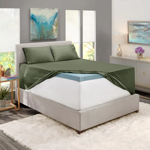 Vista 124 de Nestl - Juego de sábanas de tamaño individual, 4 piezas con esquinas tipo bolsillos extraprofundos (18-24 pulgadas), de microfibra, suave 01-Blanco