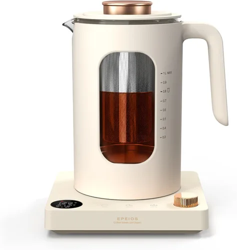 Vista 9 de Epeios Tetera eléctrica con infusor, control de temperatura de 1 ℉, 1 L Gris-oscuro