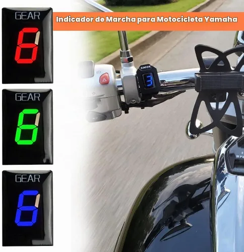 Vista 6 de Indicador de engranaje de motocicleta de 6 velocidades, indicador digital de engranajes, pantalla de engranajes impermeable, compatible con Yamaha