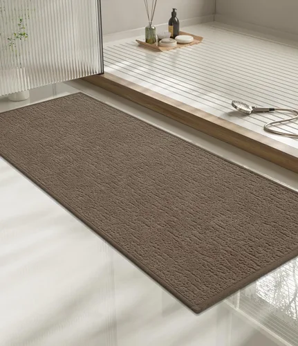 Vista 66 de Chakme Juego de 2 alfombras de baño ultrafinas, absorbentes, antideslizantes, lavables a máquina, color negro, 17 x 24 pulgadas / 17 x 30 pulgadas