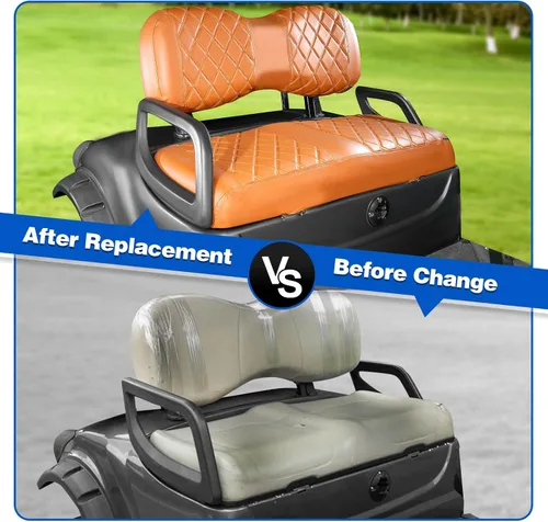 Vista 5 de NOKINS Juego de Fundas de Asiento de Diamante para Carrito de Golf, Compatible con Yamaha Drive/Drive 2 Asiento Frontal Estándar OEM, Funda