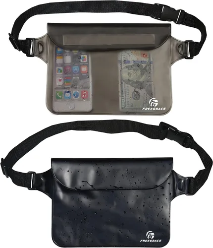 Vista 16 de Freegrace Juego de bolsas impermeables con correa para la cintura/funda para mantener tu teléfono y objetos de valor secos y seguros. Bolsas secas