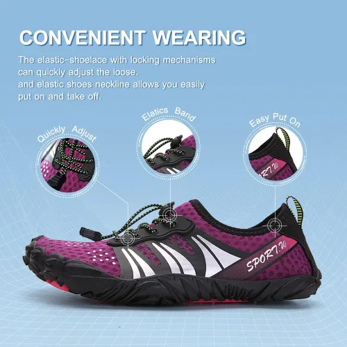 Vista 4 de Zapatos de agua para mujeres y hombres, zapatos de playa, zapatos de natación, zapatos de piscina, zapatos de río, zapatos descalzos de secado