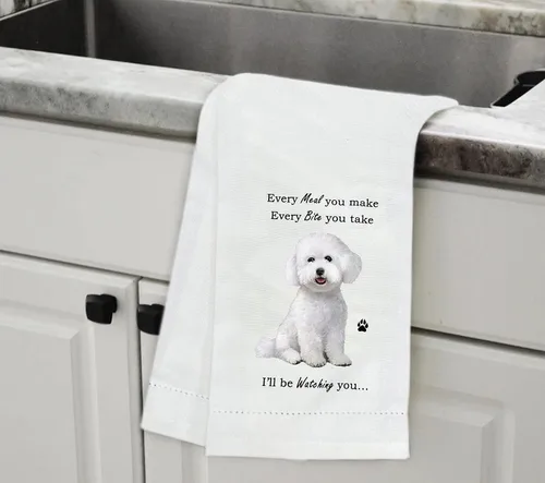 Vista 5 de Toalla de cocina Bichon Frise - Suave altamente absorbente - Regalos Bichon Frise - Toallas de cocina para lavar platos - Toallas de té