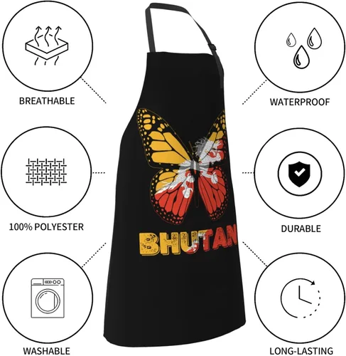 Vista 8 de Delantal vintage con diseño de bandera de la República Centroafricana con bolsillos para chef, hombres y mujeres, pintor, cocina, horneado