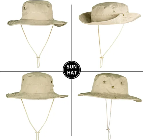 Vista 3 de Sombreros de sol para hombres y mujeres, sombrero de safari plegable 1pack-beigesleeves