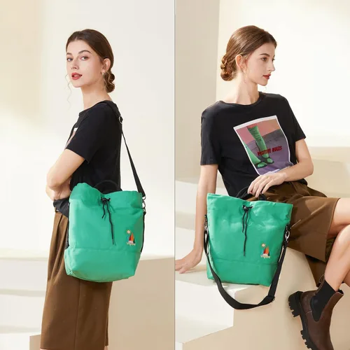 Vista 6 de Bolso bandolero de lona para mujer, estilo informal, con bordado de sol