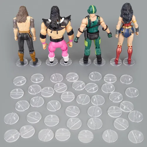Vista 13 de SIXPOINTS 36 piezas de base redonda de plástico negro para figuras, soportes de soporte de 6 pulgadas compatibles con figuras de juguete 1/12 Marvel