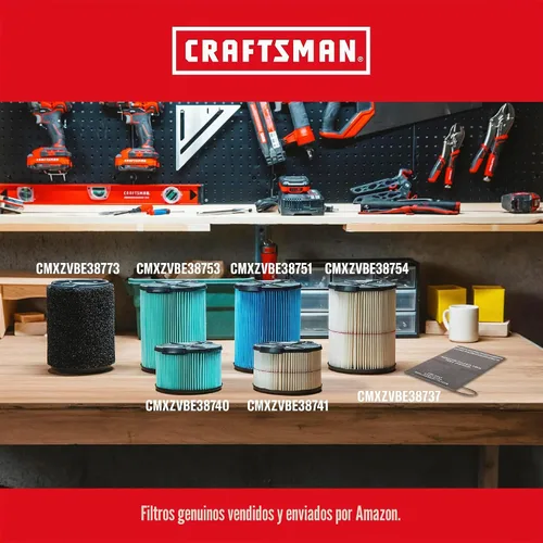 Vista 8 de CRAFTSMAN CMXEVBE18595 - Aspiradora húmeda y seca de 16 galones, 6.5 HP de potencia máxima, aspiradora de taller resistente húmeda y seca