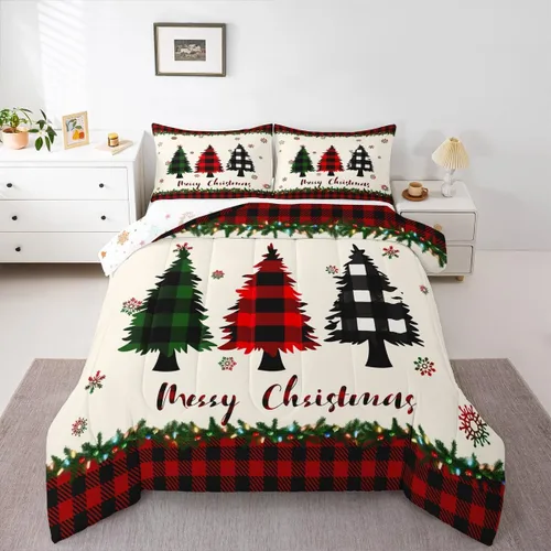 Vista 10 de Erosebridal Juego de ropa de cama Kawaii de muñeco de nieve tamaño individual para niños y niñas, juego de ropa de cama de feliz año nuevo, edredón