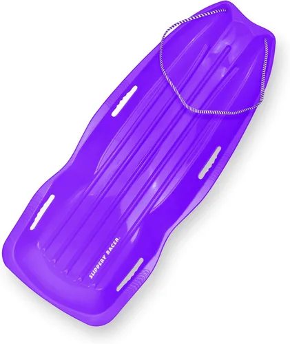 Vista 20 de Slippery Racer Downhill Xtreme Flexible Adults and Kids Plastic Toboggan Snow Sled for up to 2 Riders with Pull Rope and Handles