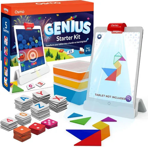 Vista 12 de Osmo Kit de genios, de 6 a 10 años, juegos de ortografía, matemáticas y creatividad, tableta Fire