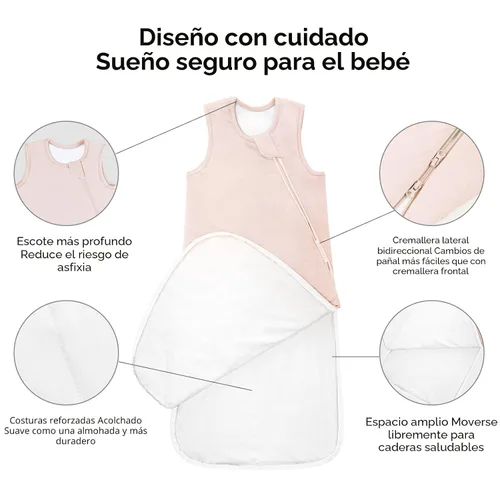 Vista 3 de Saco de dormir de rayón hecho de bambú, de 0 a 6 meses, 2.5 tog para invierno, cálido y ultrasuave, manta vestible para bebé, saco de dormir de 0 a
