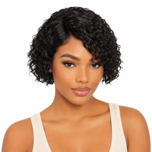 Vista 13 de Pelucas de cabello humano rizado profundo, parte lateral, encaje frontal precortado, encaje frontal para usar y llevar, peluca sin pegamento