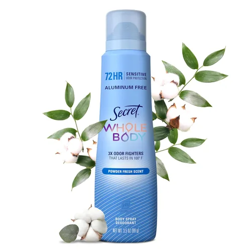Vista 13 de Secret Desodorante en aerosol para todo el cuerpo para mujer, aroma a leche de almendra y miel, desodorante sin aluminio, protección contra olores
