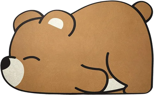 Vista 7 de Tapete de baño súper absorbente, tapete de entrada antideslizante con dibujos animados, cojín de secado rápido para suelo de baño y ducha