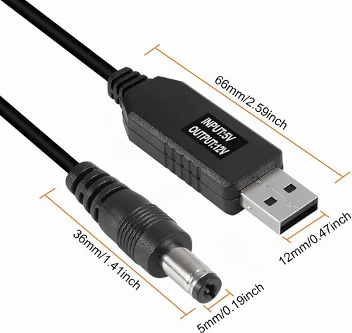 Vista 4 de AITRIP Cable de alimentación USB a CC de 5 V a 12 V, 8 conectores de enchufe intercambiables adaptadores para enrutador, mini ventilador y altavoz